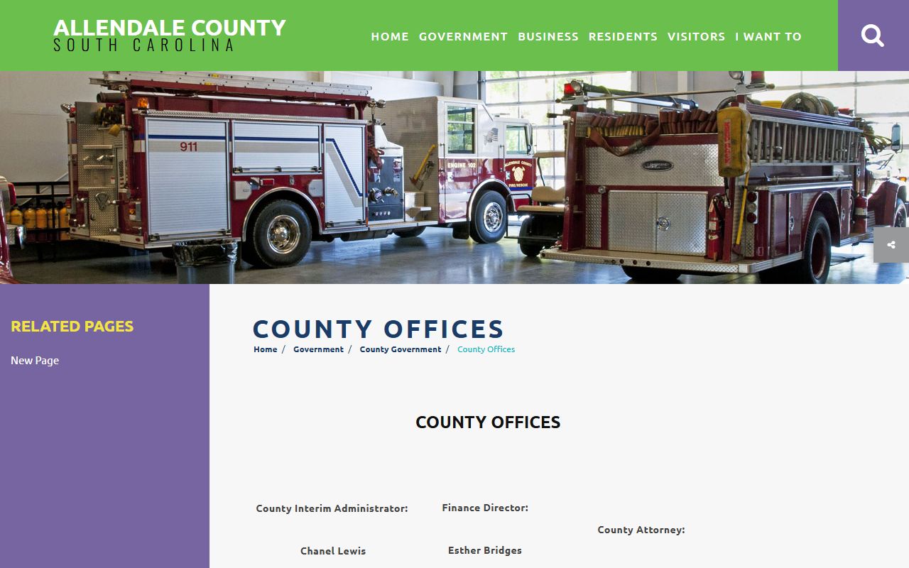 Allendale County Detention Center jail administrator county offices listing