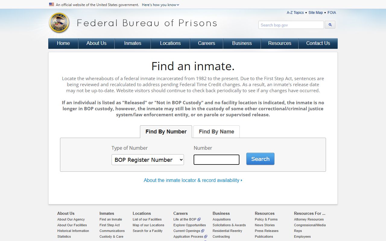 Allendale County inmate records Federal BOP inmate locator